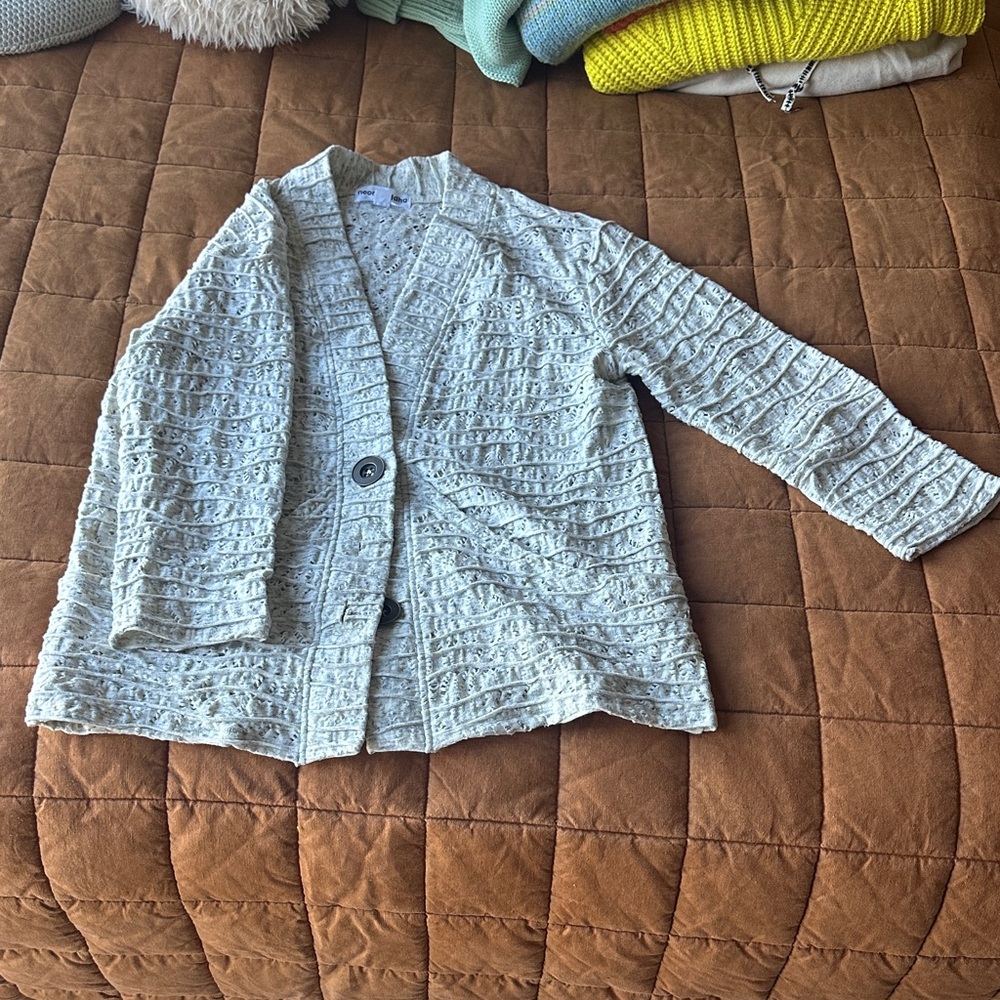 Neon Buddha Textured Cream Blazer